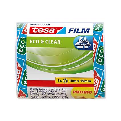 Transparent tape tesa tesafilm eco&clear - 3 x 10 m x 15 mm