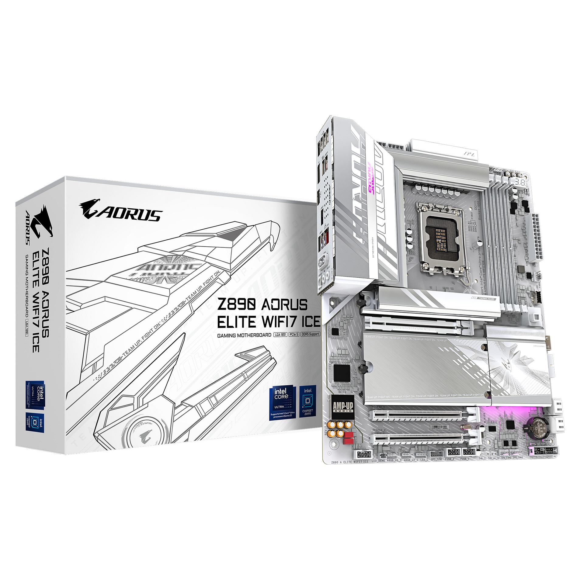 GIGABYTE Z890 AORUS ELITE WIFI7 ICE Bundkort - Intel Z890 - Intel LGA1851 - DDR5 RAM - ATX