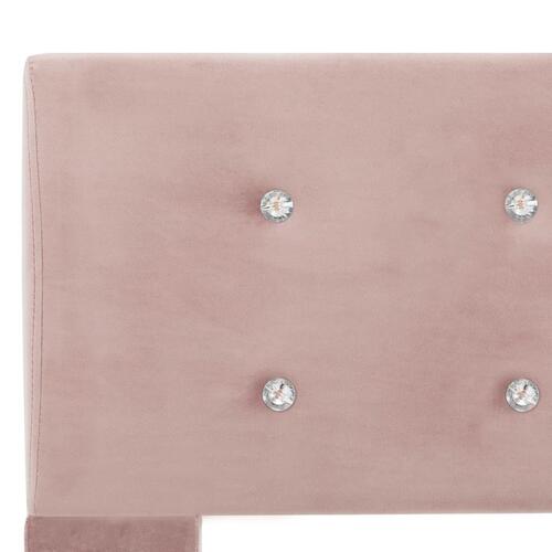 Seng med madras 140 x 200 cm pink fløjl