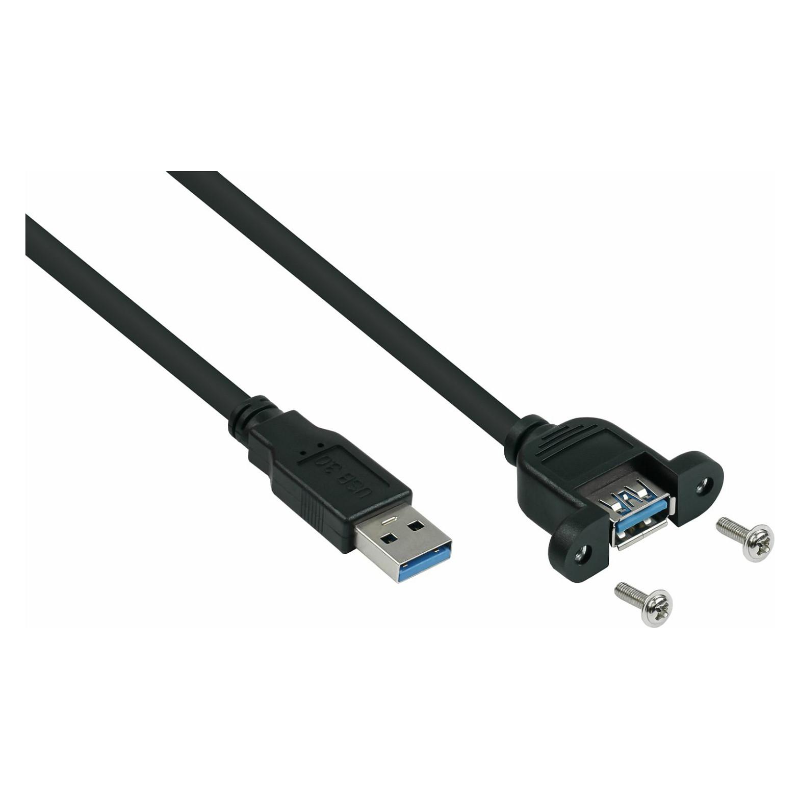 USB 3.0-forlængerkabel Kabelmeister A han til A hun indbygning - sort 3 m