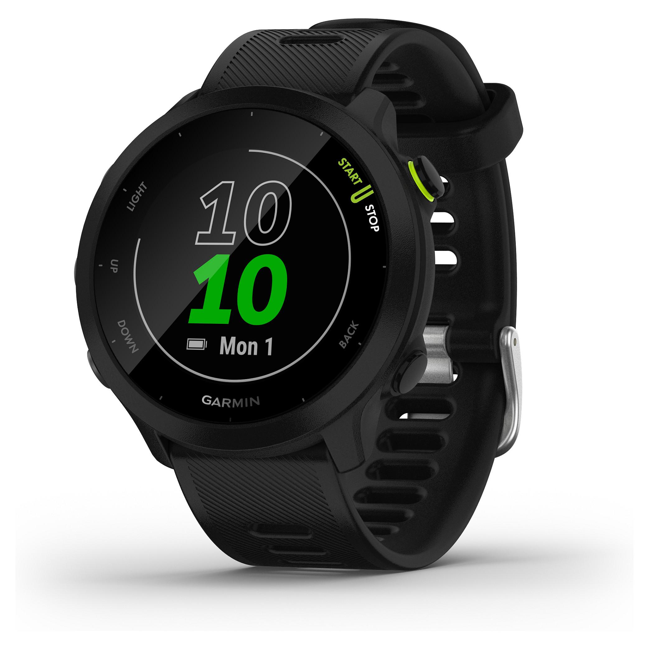 Garmin Forerunner 55 - Sort - sportsur med bånd - silikone - sort - display 1.04 - Bluetooth, ANT+ - 37 g