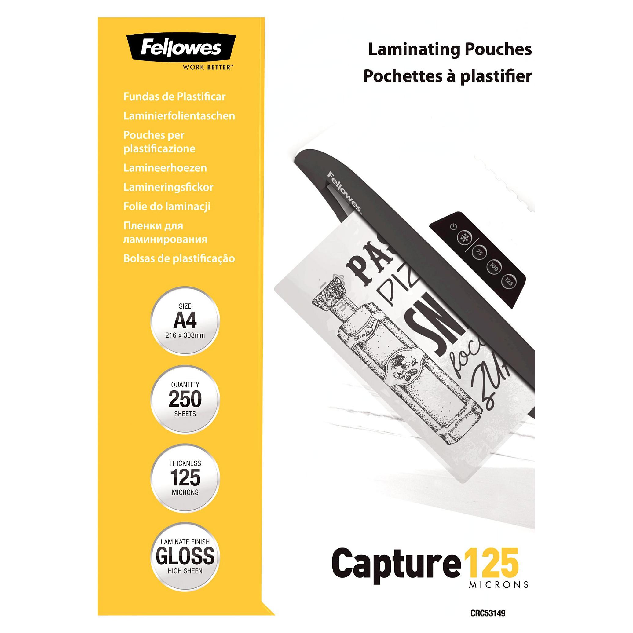 Fellowes Laminating Pouches Capture 125 micron - A4 (210 x 297 mm) laminerings poser