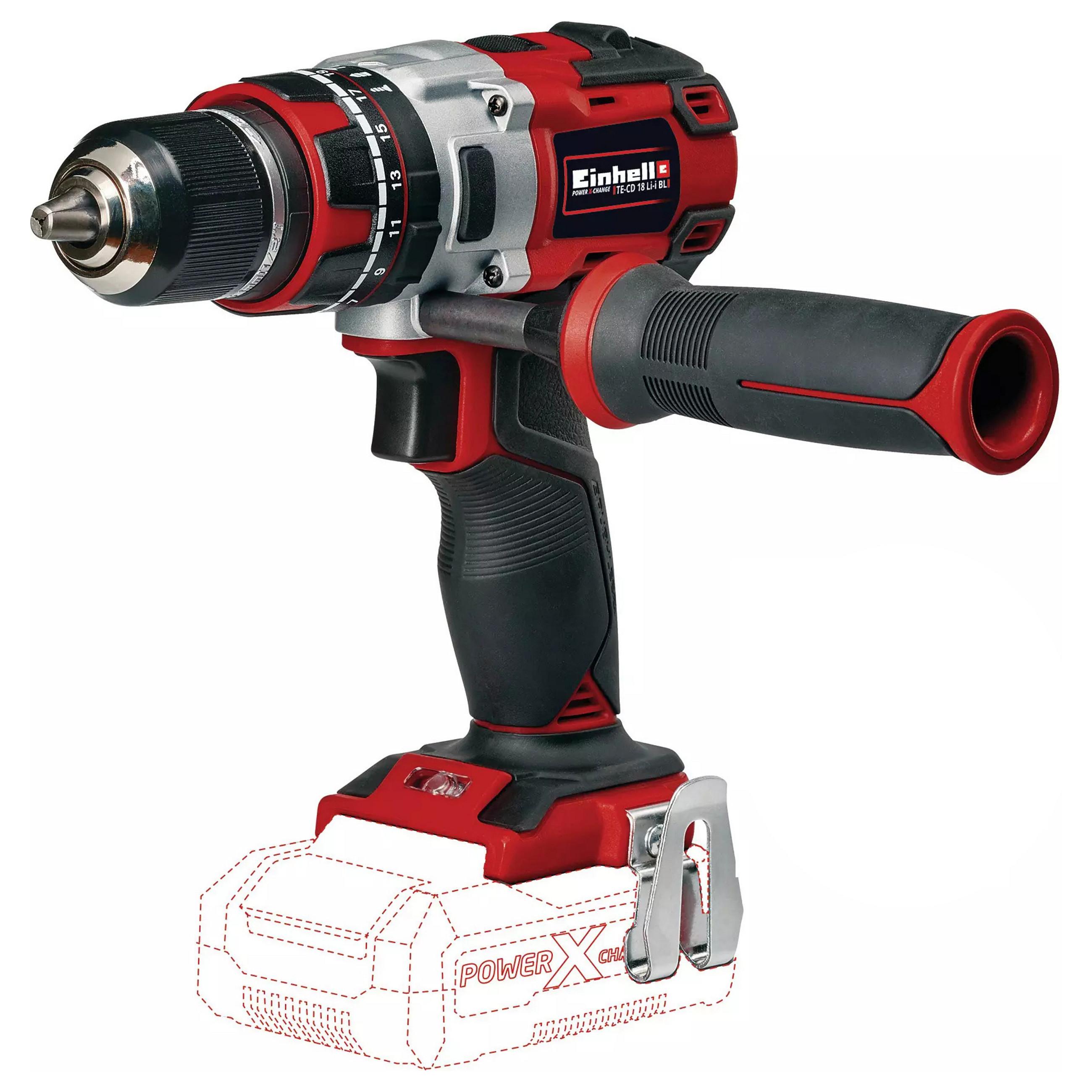 Einhell TE-CD 18 Li-i, Pistolgreb boremaskine, Nøglefri, Sort, Rød, 1,3 cm, 1 cm, 500 rpm - SOLO