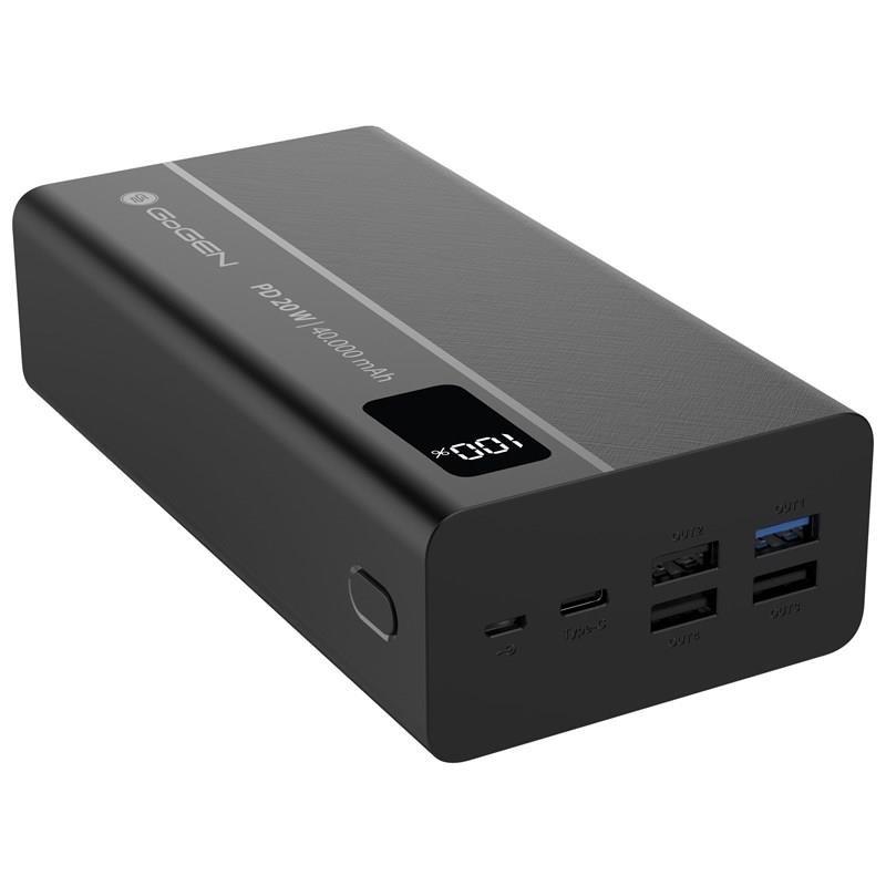 Powerbank GoGEN PB400001 40000 mAh USB-C PD 20 W - sort
