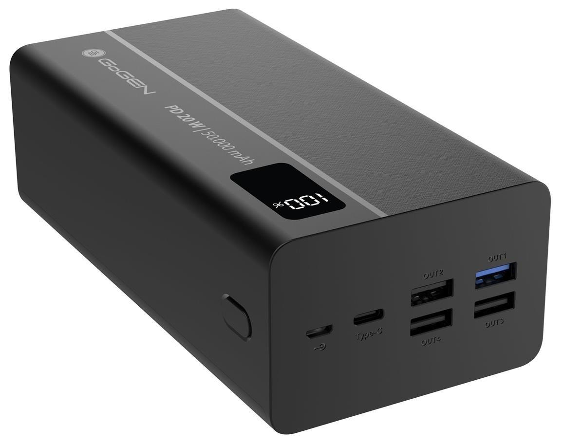 Powerbank GoGEN PB500001 50000 mAh USB-C PD 20 W - sort