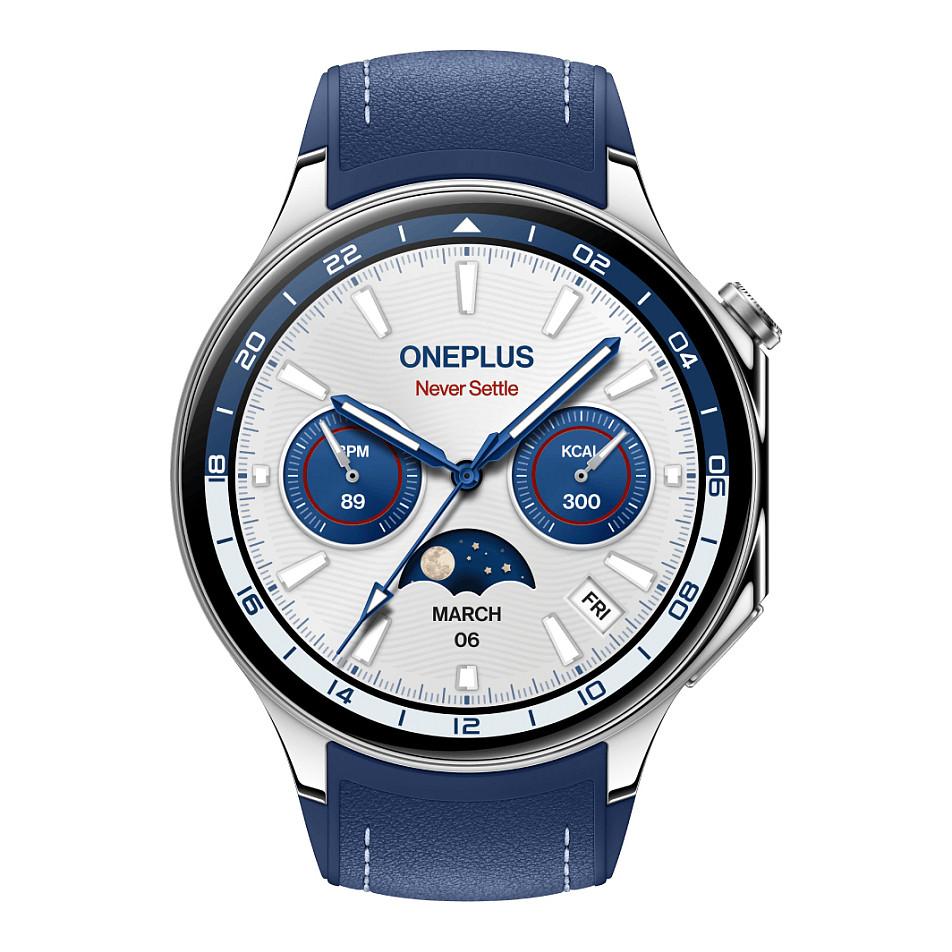 OnePlus Watch 2 46 mm smartwatch - Nordisk blå, 32 GB, AMOLED, Bluetooth, Wi-Fi og NFC