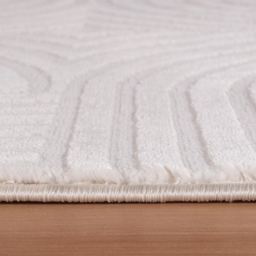 Kortluvet tæppe SAHARA 3D Design - creme