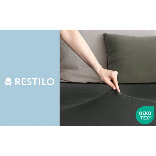 Jersey faconlagen RESTILO Amber - grafit, 100-120x200 cm