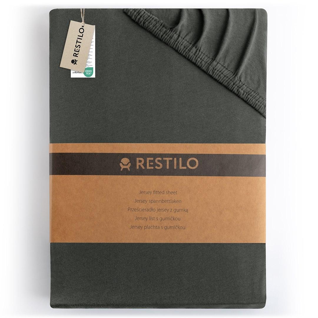Jersey spændelagen RESTILO Amber - grafit, 160-180x200 cm