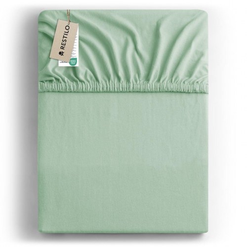 Jersey faconlagen RESTILO Amber - mintgrøn 80-90x200 cm