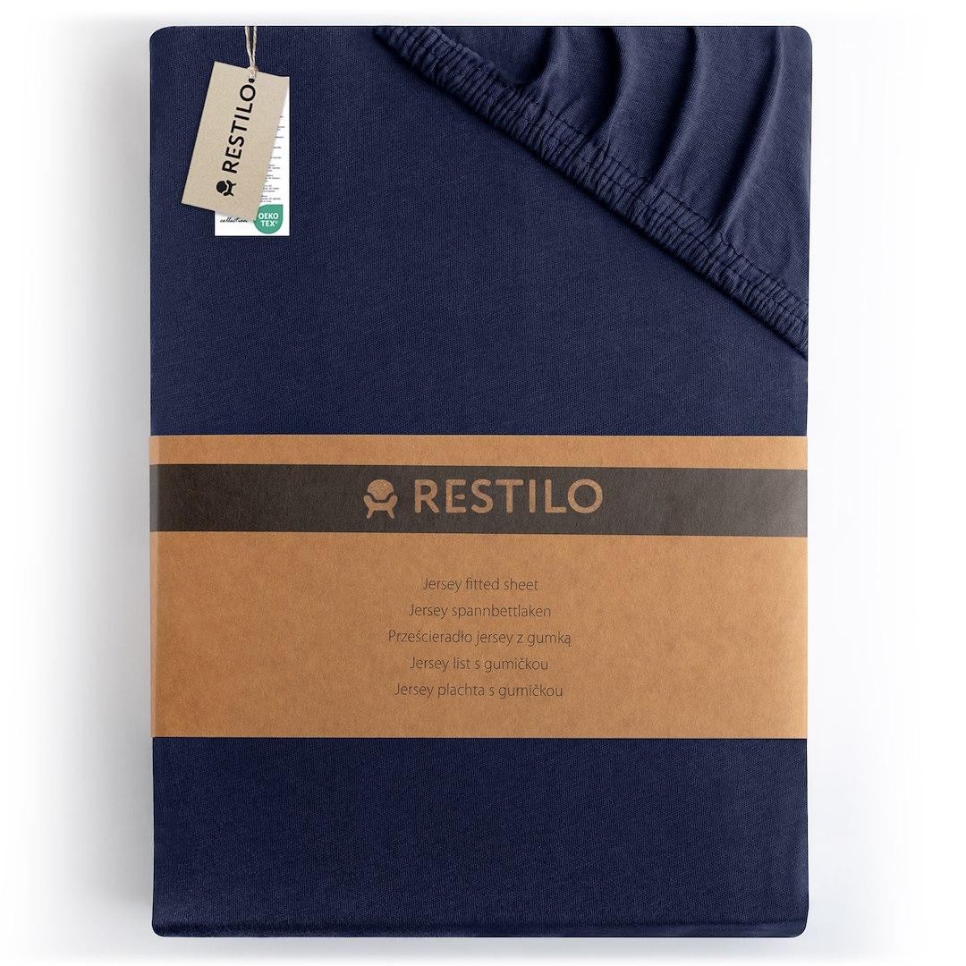 Jersey kuvertlagen RESTILO Amber - marineblå 220-240 x 220 cm