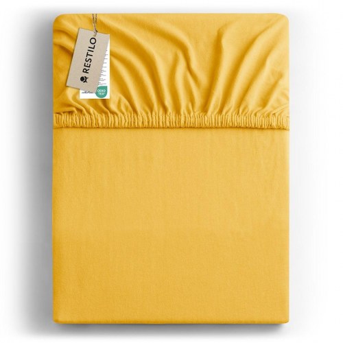 Jerseylagen RESTILO Amber - gul, 160-180x200 cm