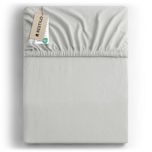 Jersey faconlagen RESTILO Amber - lysegrå 220-240 x 220 cm
