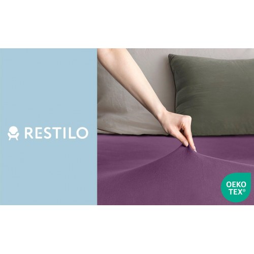 Jersey spændelagen RESTILO Amber - mørkelilla 140-160x200 cm