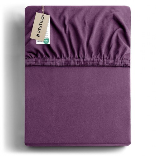 Jersey spændelagen RESTILO Amber - mørkelilla 160-180x200 cm