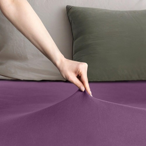 Jersey spændelagen RESTILO Amber - mørkelilla 160-180x200 cm