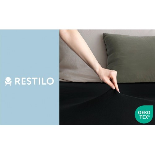 Jersey faconlagen RESTILO Amber - sort, 100-120x200 cm