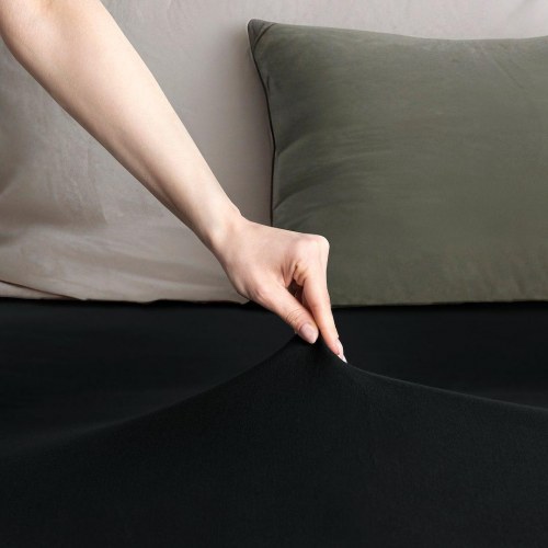 Jersey kuvertlagen RESTILO Amber - sort, 160-180x200 cm