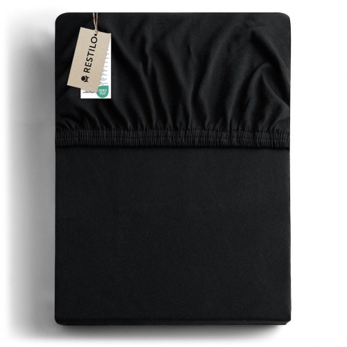 Jersey spændelagen RESTILO Amber - sort, 180-200x200 cm