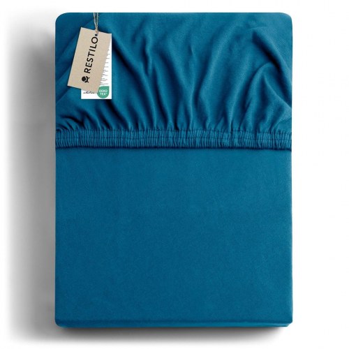 Jersey spændelagen RESTILO Amber - indigo, 160-180x200 cm