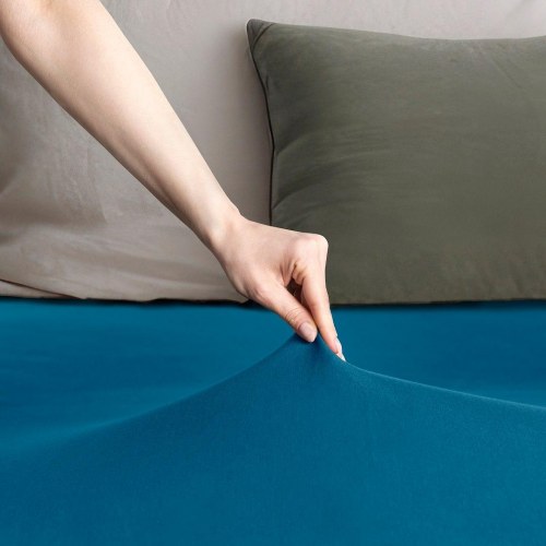 Jersey spændelagen RESTILO Amber - indigo, 160-180x200 cm