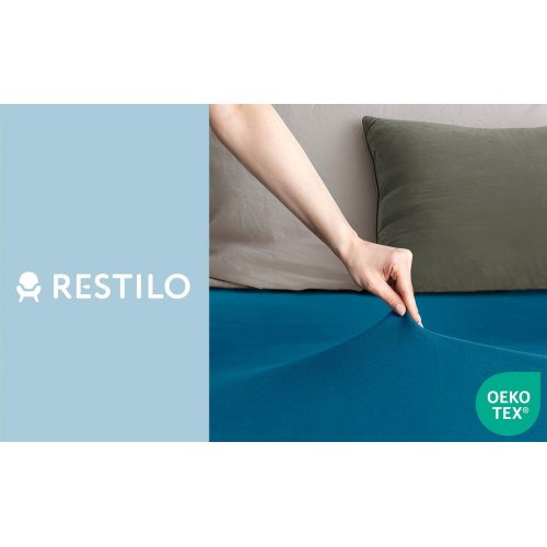 Jersey faconlagen RESTILO Amber - indigo, 180-200x200 cm