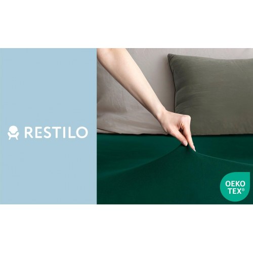 Jersey spændelagen RESTILO Amber - flaskegrøn 160-180x200 cm