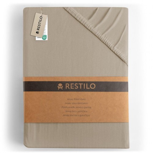 Jerseylagen RESTILO Amber - cappuccino, 140-160x200 cm