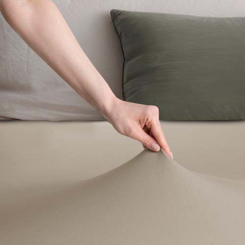 Jerseylagen RESTILO Amber - cappuccino, 220-240 x 220 cm