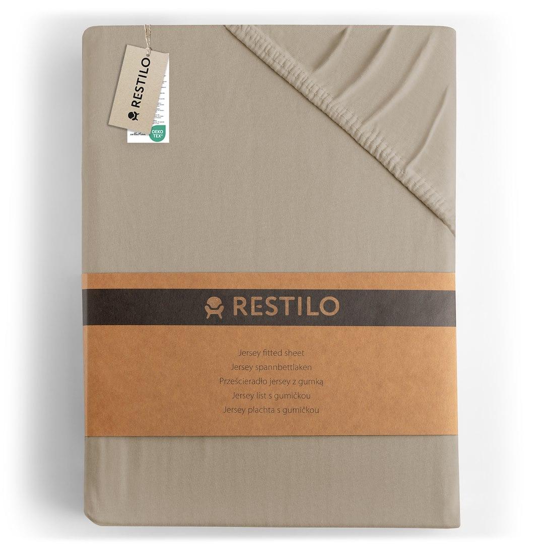 Faconlagen RESTILO Amber jersey 80-90x200 - cappuccino