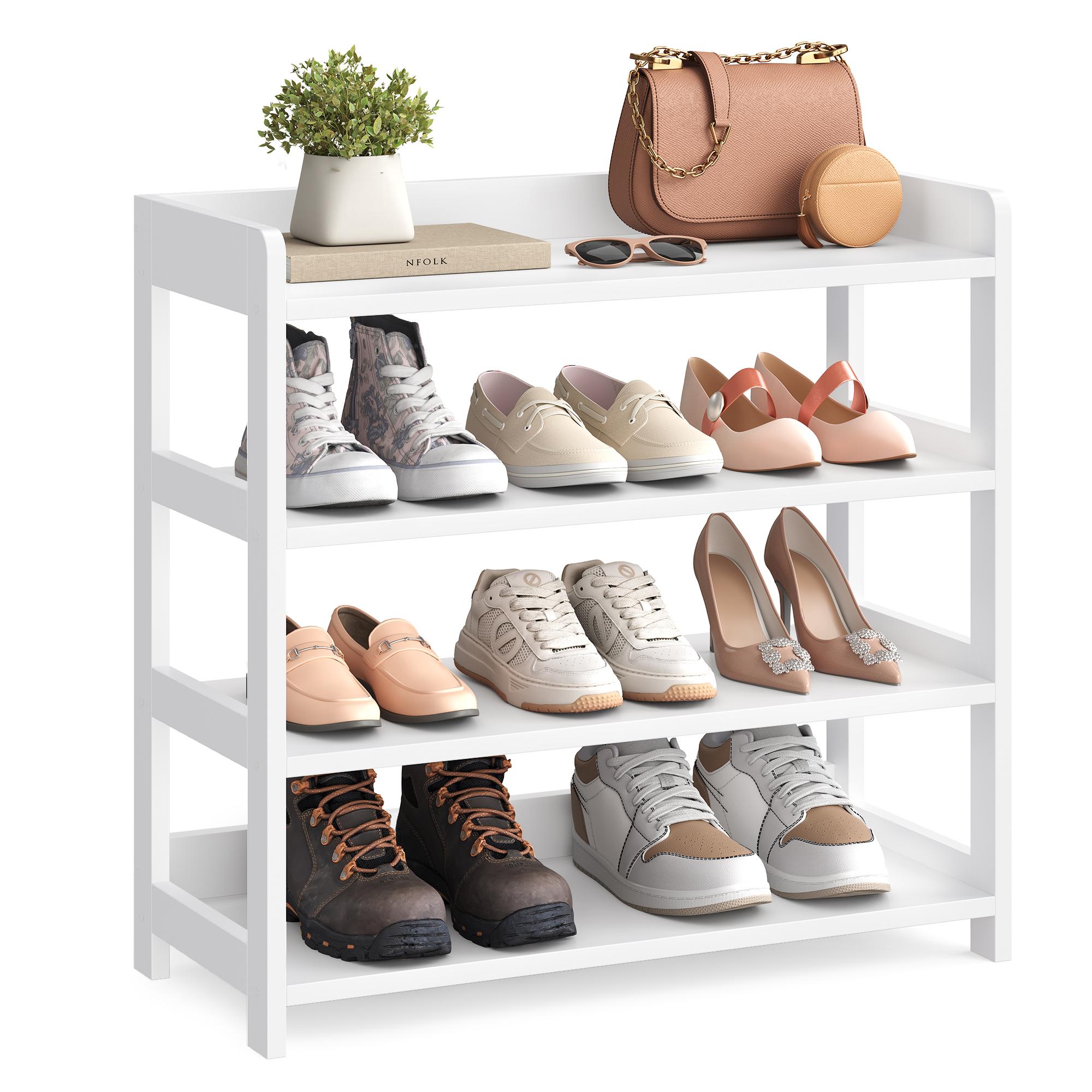 Skostativ med topbakke og 4 hylder - Cloud White