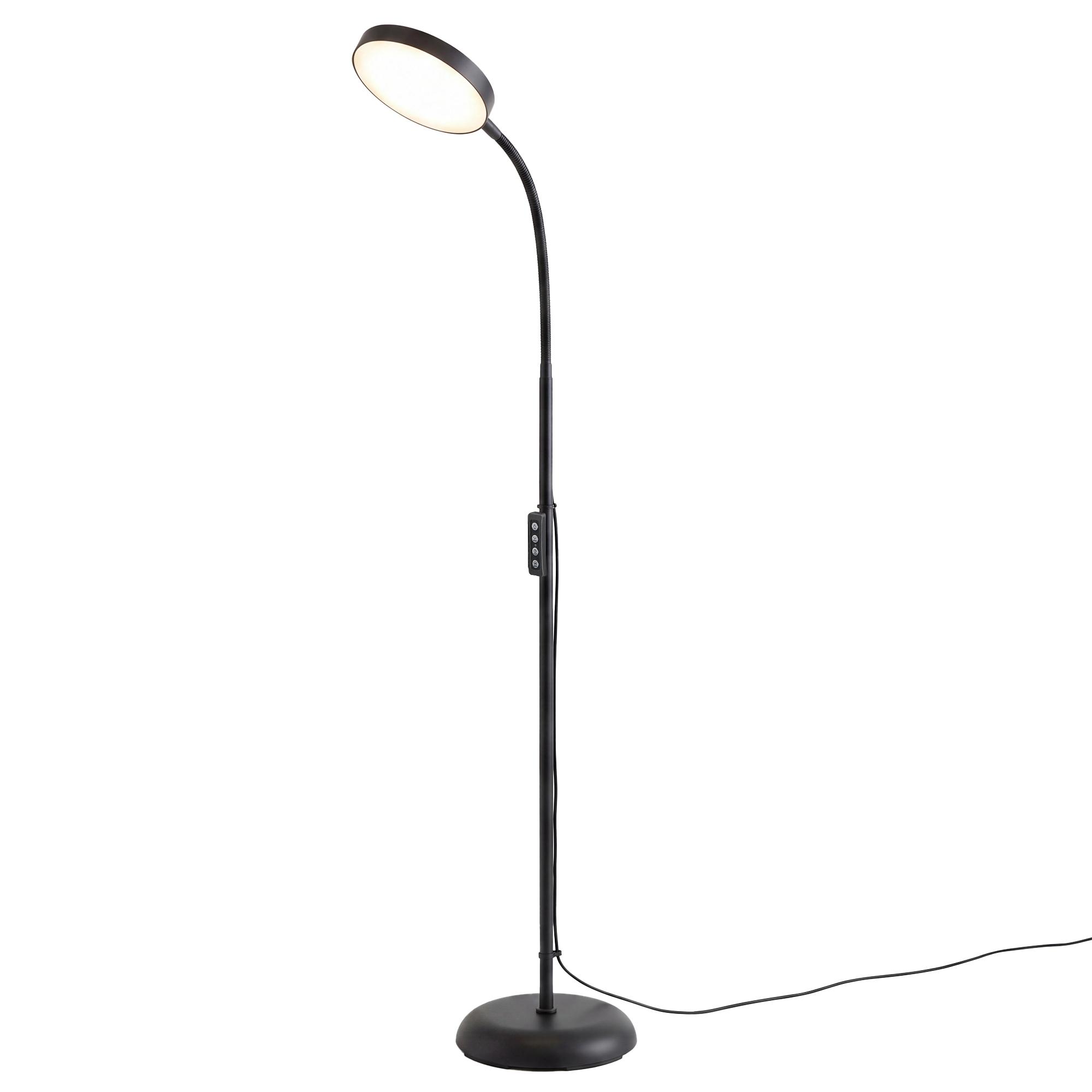 LED gulvlampe med dæmper - mat sort