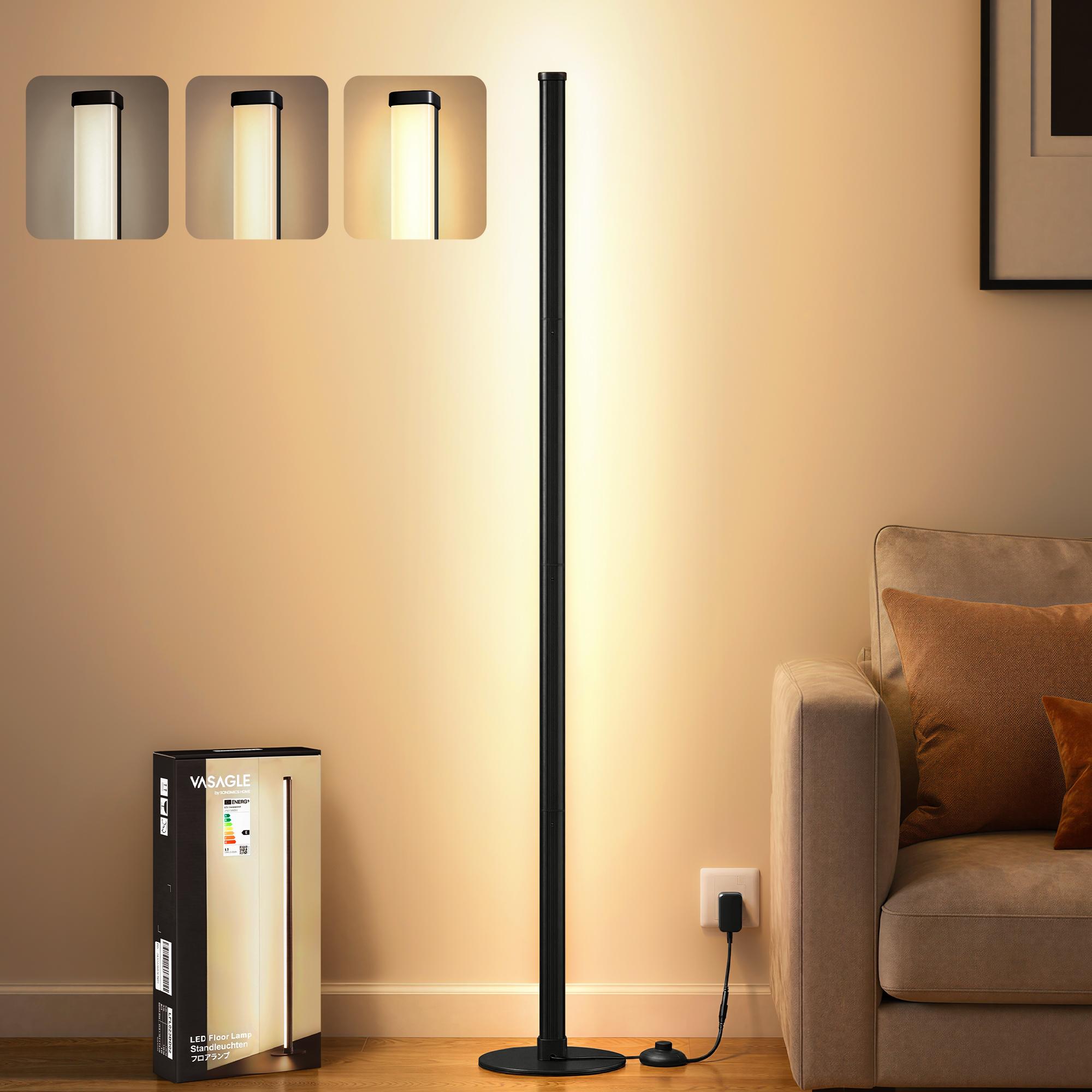 LED-gulvlamper 2 stk. dæmpbare 12 W 1200 lm 3000 K - mat sort