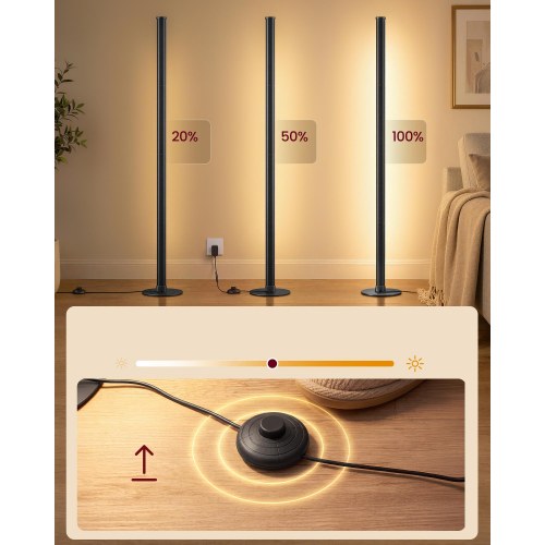 LED-gulvlamper 2 stk. dæmpbare 12 W 1200 lm 3000 K - mat sort