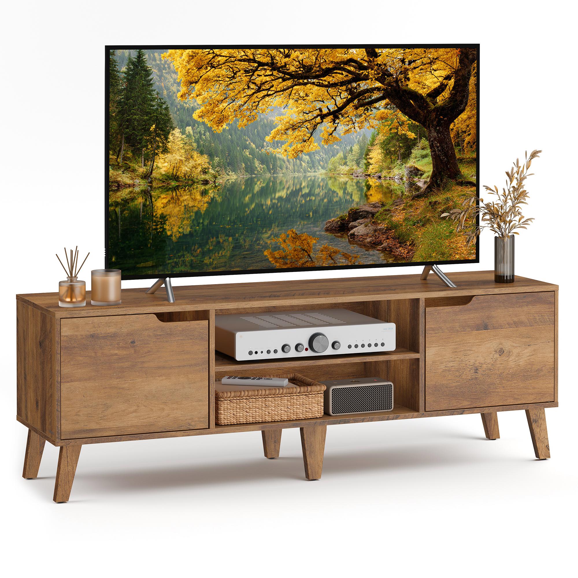 TV-bord i honningbrun - 147 x 39 x 50 cm
