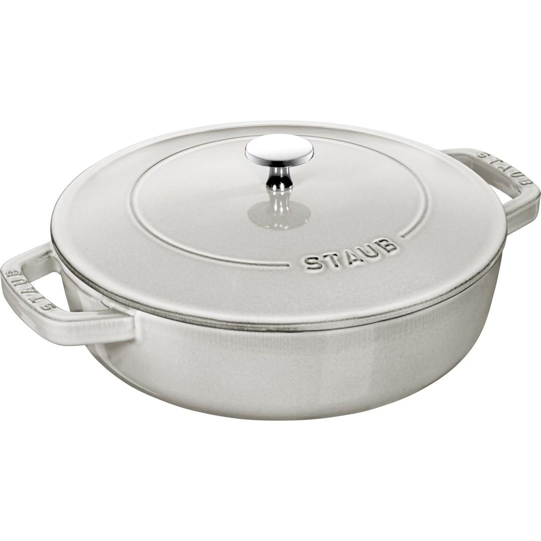 Dyb braiseringspande med låg Staub 24 cm - White truffle