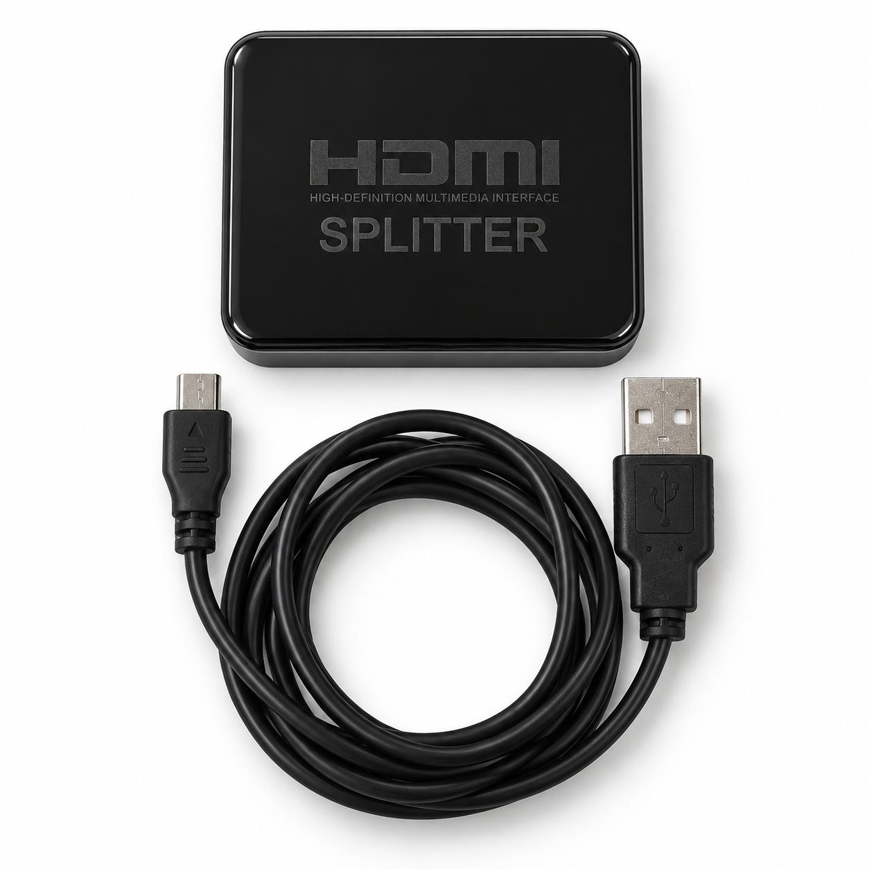 HDMI-splitter 1x2 - 4K ved 30 Hz med USB-strømkabel