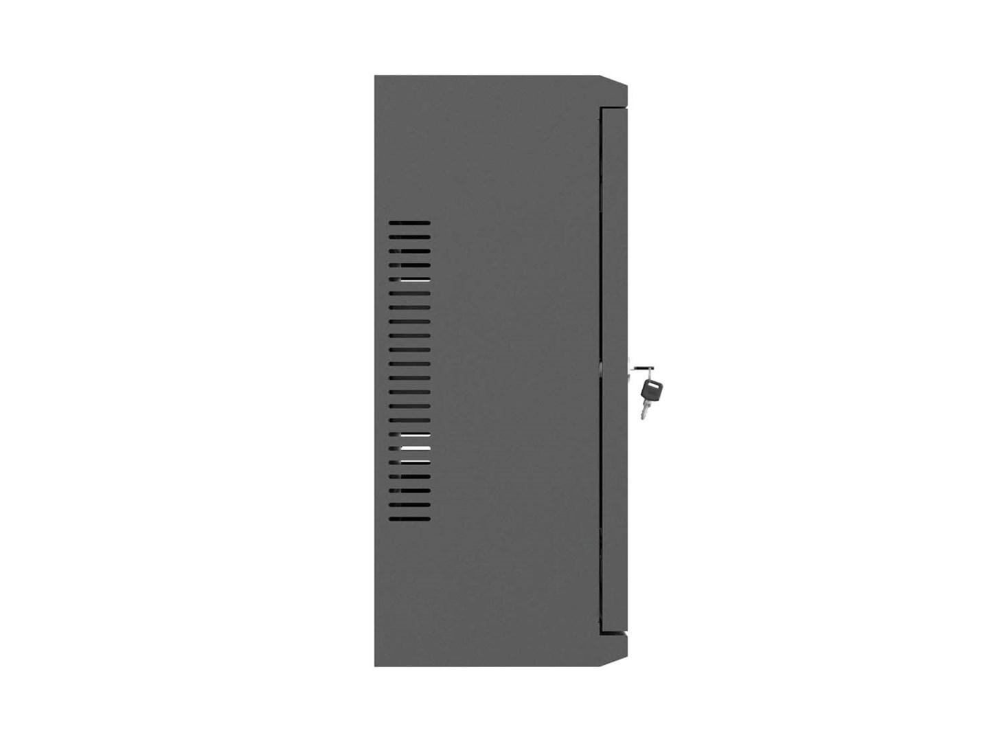 Installationsskab Lanberg TPR 10"/19" med netpanel - 560 x 420 x 180 mm, sort
