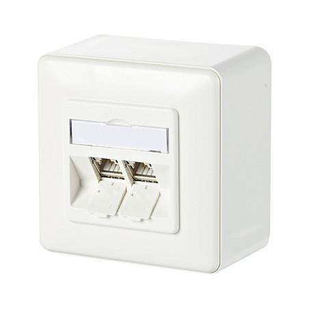 Netværksdåse METZ CONNECT C6Amodul 2-port 180 AP - hvid