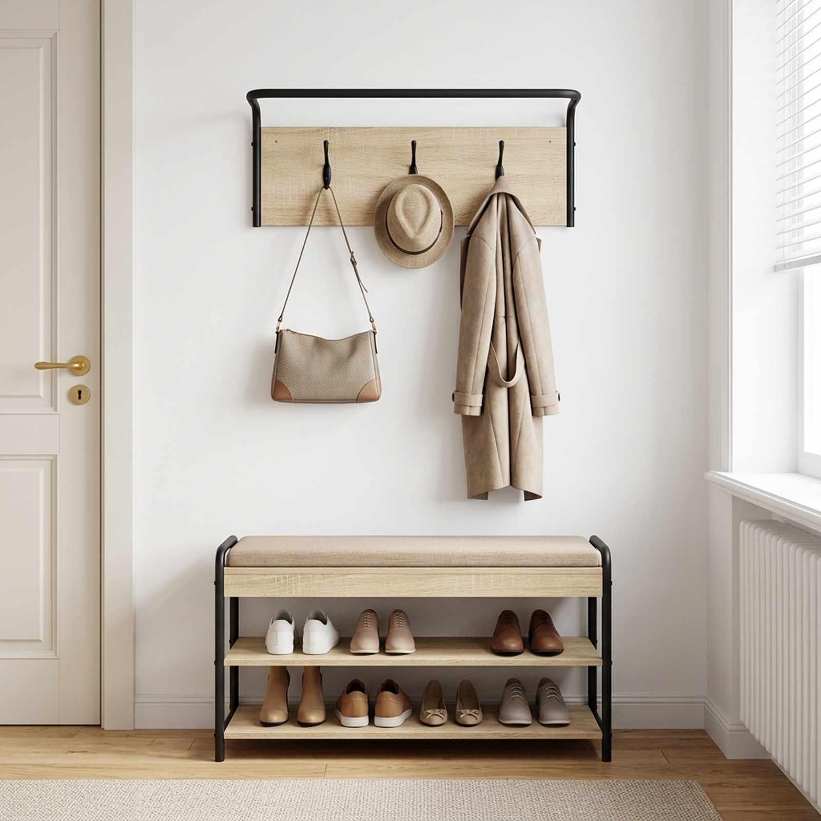 vidaXL Jakkeholder Sonoma-eg 60 x 30 x 25 cm Konstrueret træ