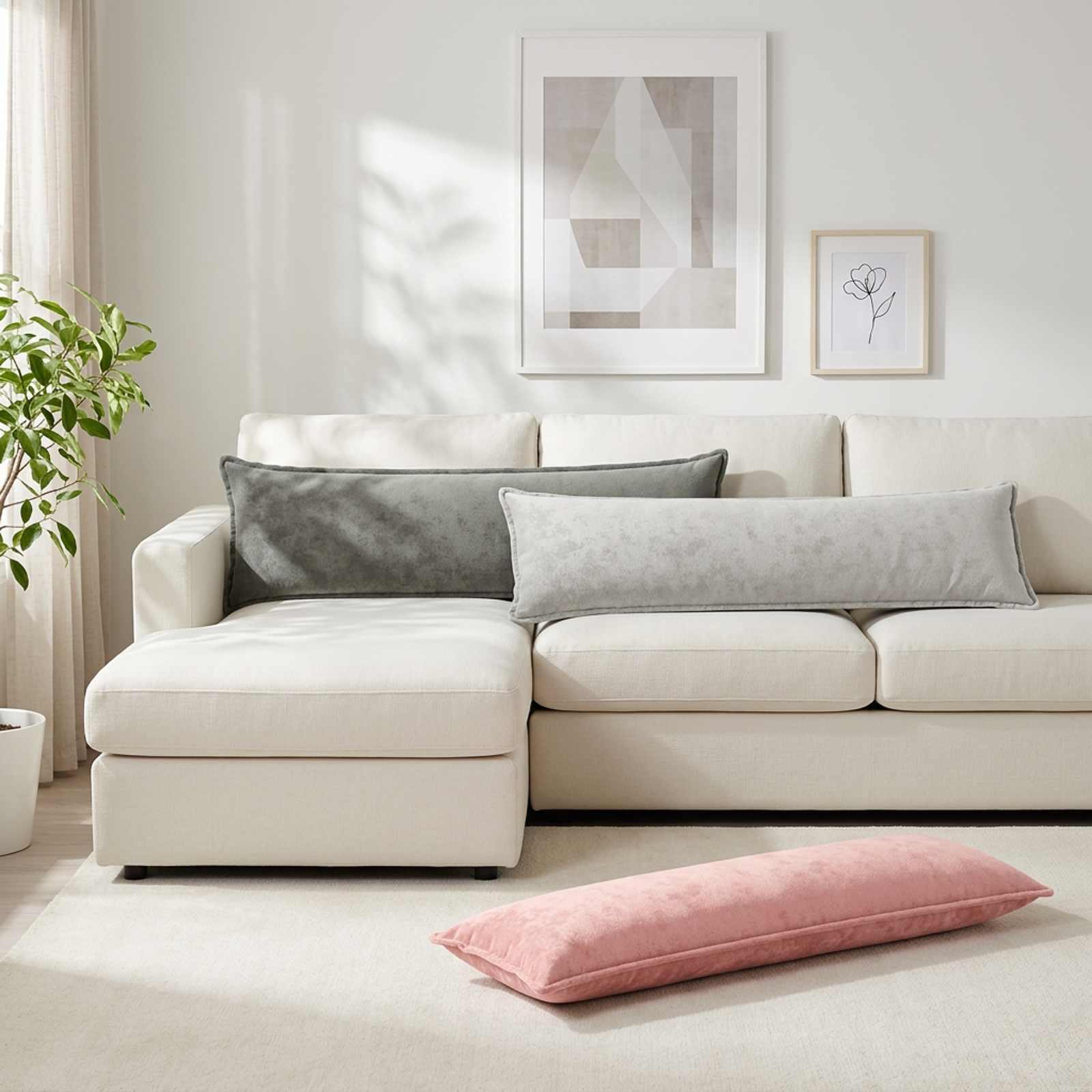 vidaXL Pudebetræk 2 stk. HOUTEN Lyserød 40 x 145 cm Flannel
