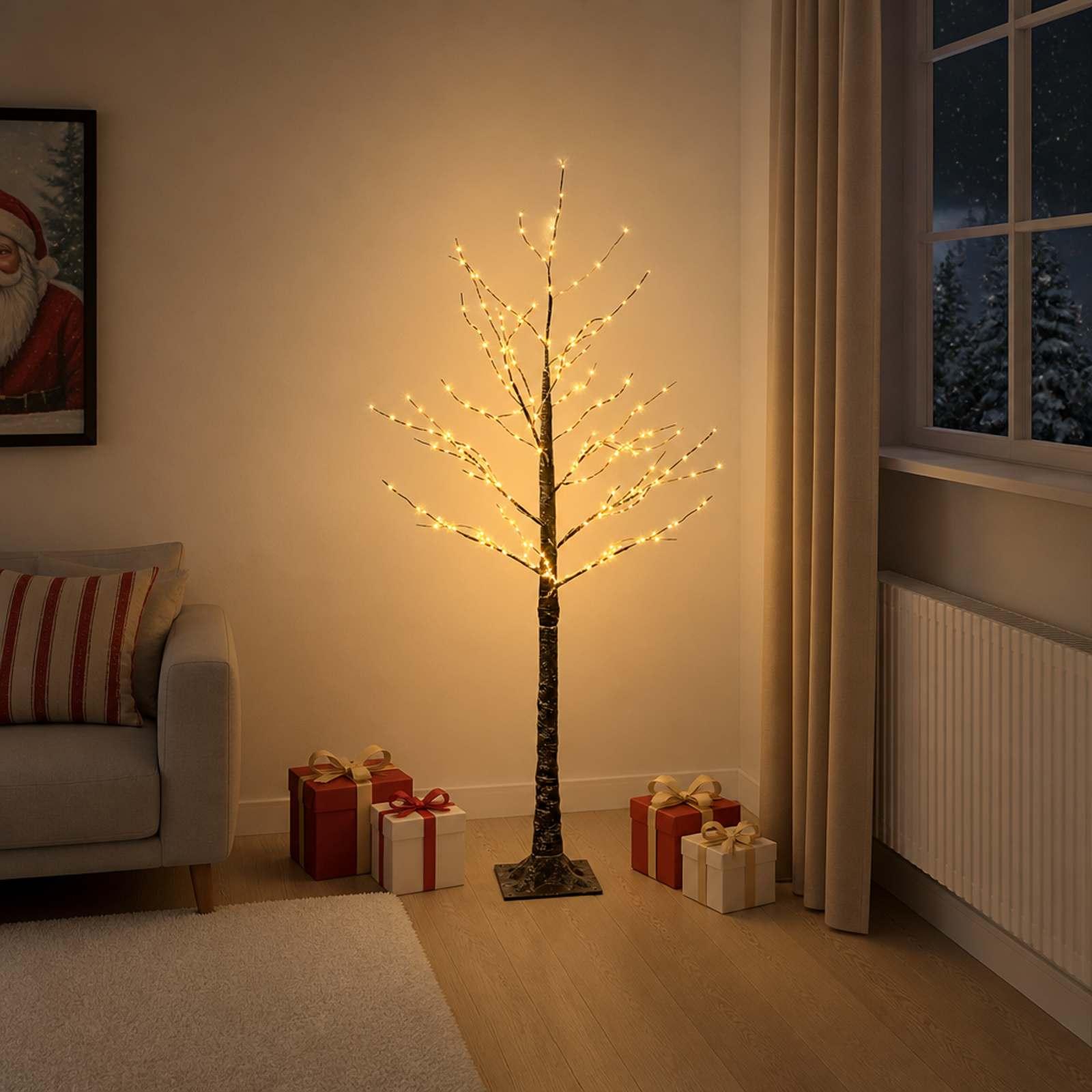 Snedækket LED-juletræ brun 22 x 22 x 150 cm