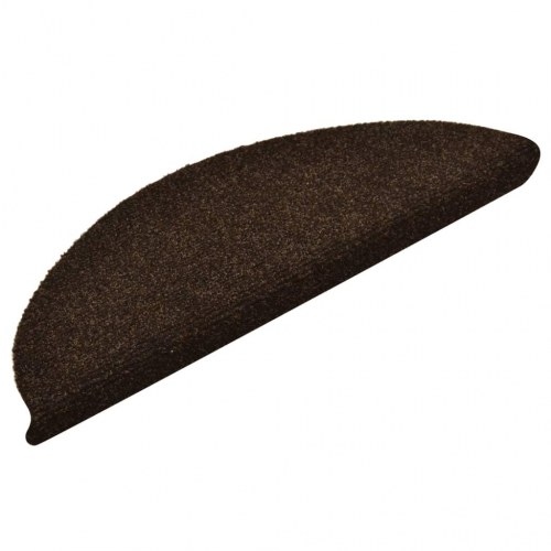 Trappemåtter selvklæbende 15 stk. halvrunde - brune 56 x 17 x 3 cm (OUTLET A)