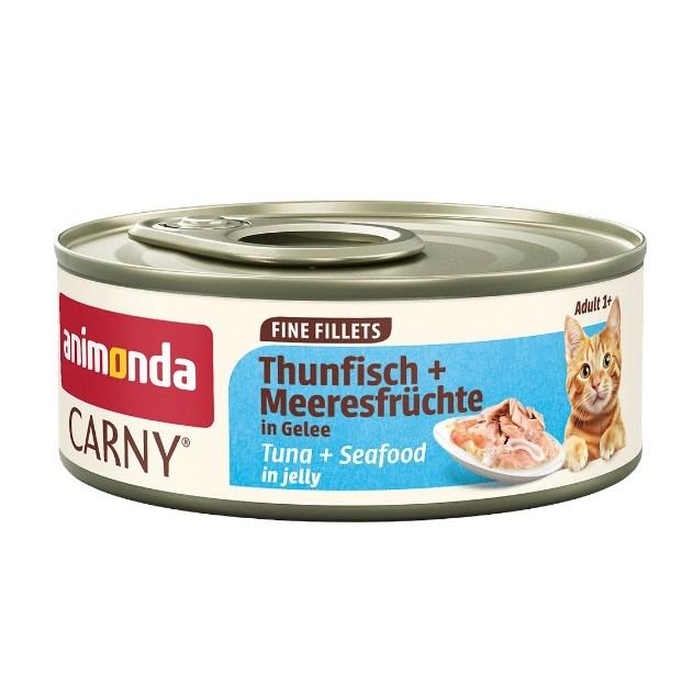 Vådfoder til kat animonda Carny Adult Fine Fillets Tunfisk + skaldyr i gelé - 60 g