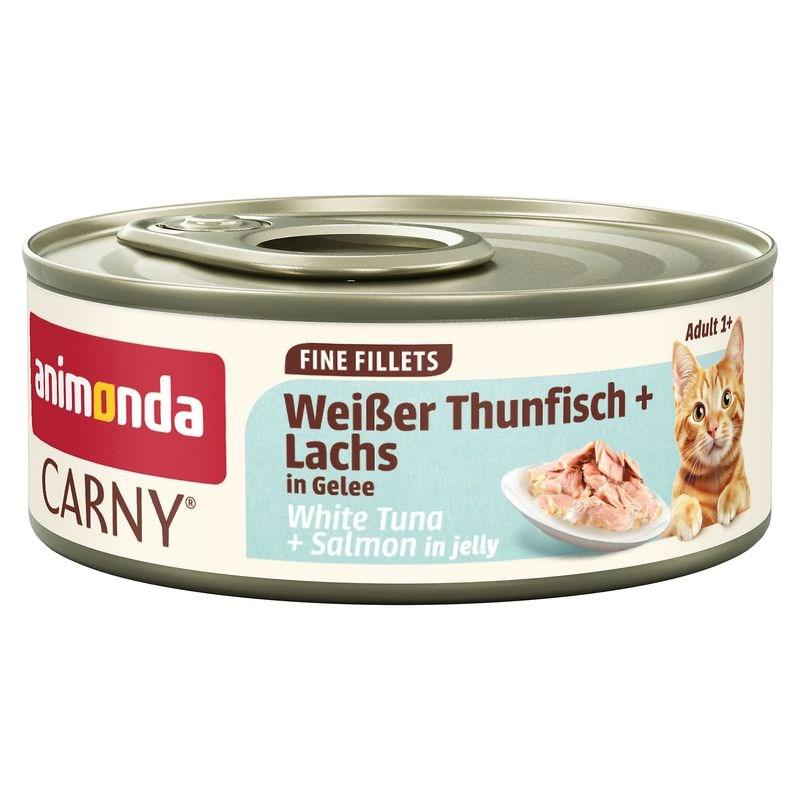 Vådfoder til kat animonda Carny Adult Fine Fillets med hvid tun og laks i gelé - 60 g
