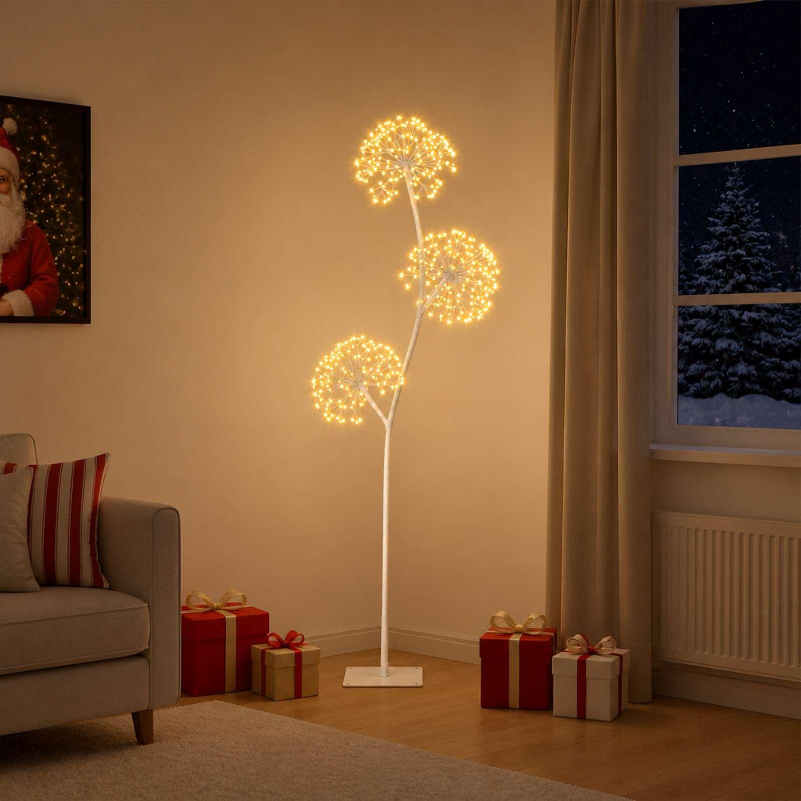 S-formet LED-juletræ - hvid, 18 x 18 x 150 cm, 672 LED'er