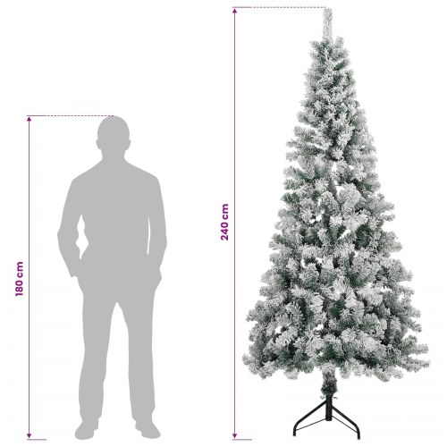 Kunstigt juletræ 240 cm - grøn og hvid