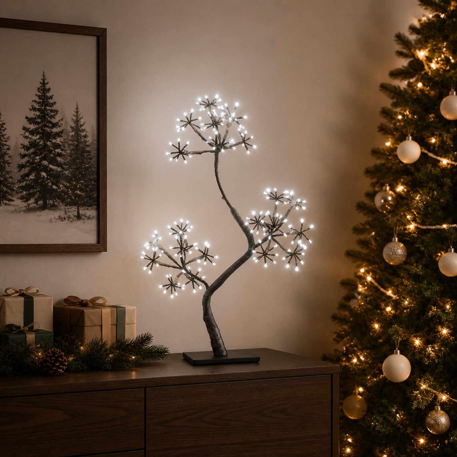 S-formet LED-juletræ 2 stk. - sort 18 x 18 x 45 cm