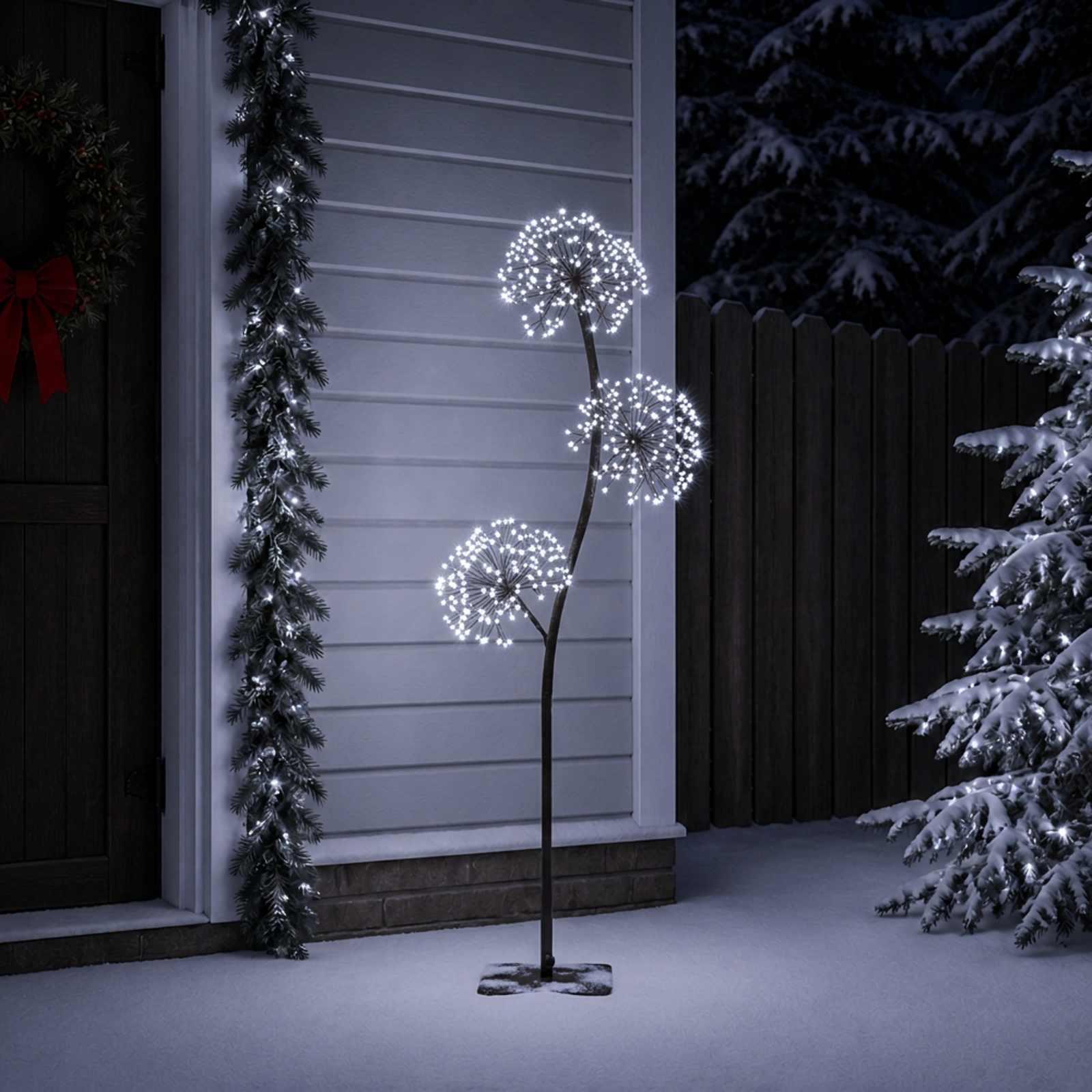 S-formet LED-juletræ - sort, 18 x 18 x 120 cm, 504 LED'er