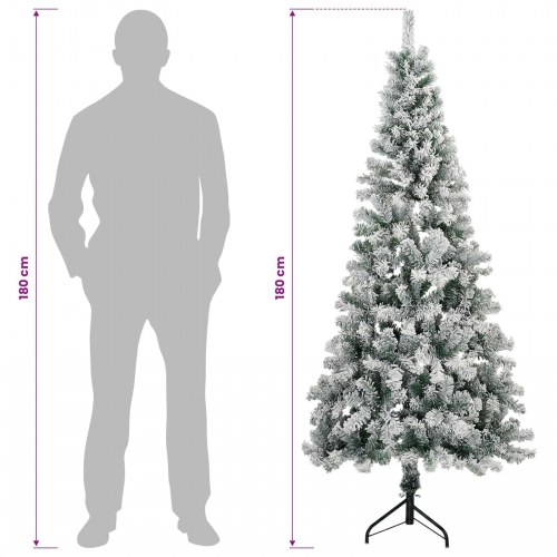 Kunstigt juletræ 180 cm - grøn og hvid